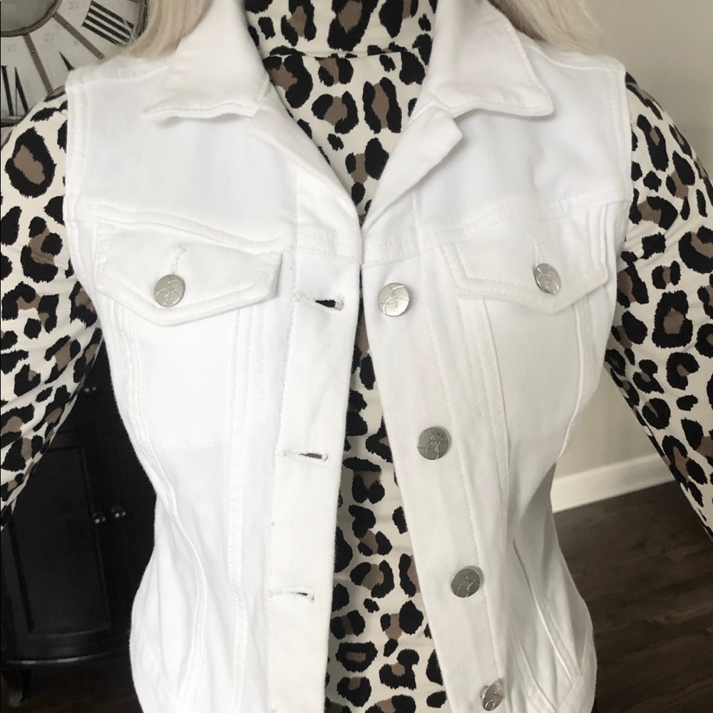 Jessica Simpson White Stretch Denim Vest